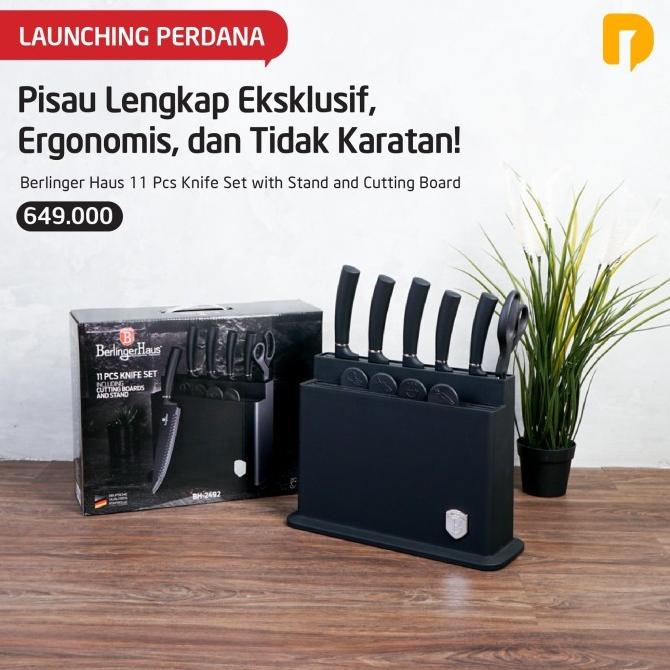 

BERLINGER HAUS 11 PCS KNIFE SET WITH STAND AND CUTTING BOARD PISAU SET SDVD6545DV