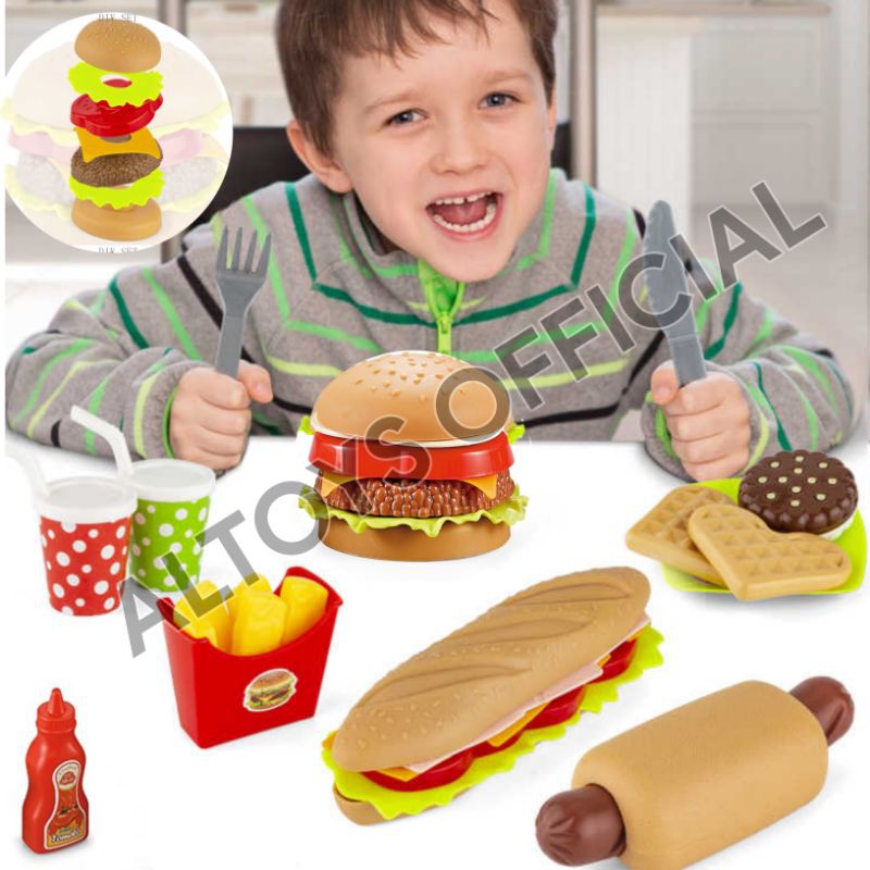 MAINAN MASAKAN FAST FOOD BURGER HOTDOG SET