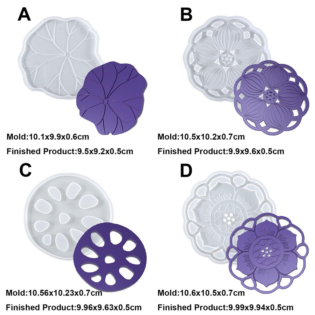 Preva Agate Coaster Resin Casting Cetakan Batu Akik Dekorasi Rumah Nampan Bulat Lotus Leaf Cup Mat Coaster Kotak Penyimpanan Cetakan