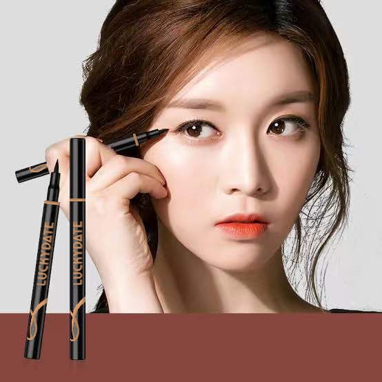 LUCKYMALL EYELINER LUCKYDATE Waterproof Celak Pen Pencil Tahan Lama BLACK ORIGINAL Korea Korean Kajal Saudi Arabia