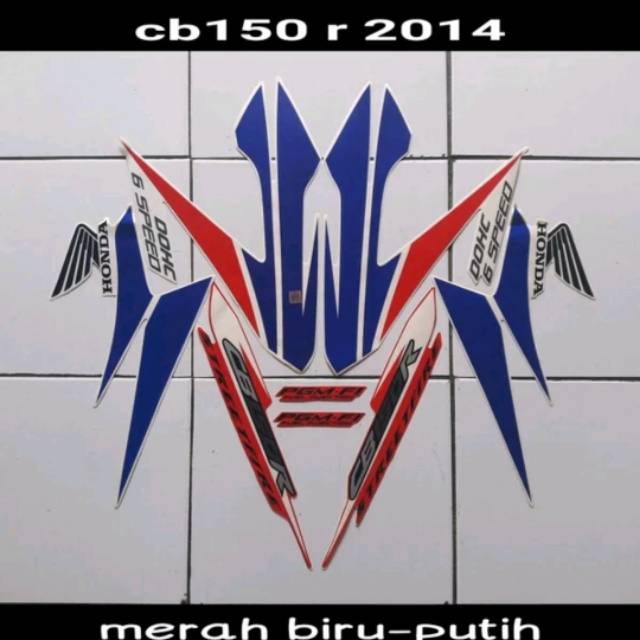 Striping sticker lis honda cb 150r cb150 r cb150r 2014 streetfire merah putih biru