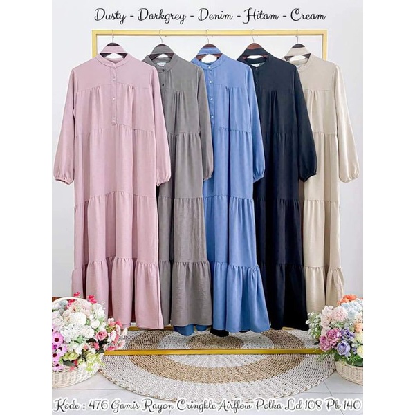 RIBYKA GAMIS polos  CRINGKLE AIRFLOW476