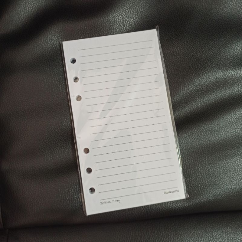 Refill Paper Binder Loose leaf A6 Ring 6 Garis Kertas A6R6 LC 100gsm