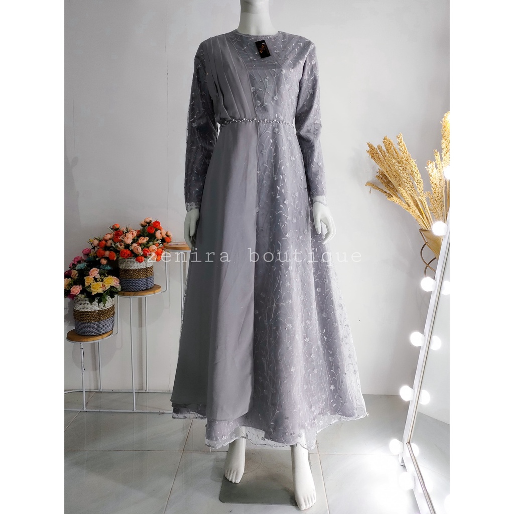 SHAHILA DRESS brokat remaja / baju pesta / gamis kondangan / wisuda / bridesmaids tersedia ukuran kecil hingga jumbo