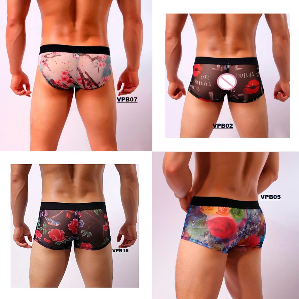 Celana Dalam Pria Boxer Motif Transparant Impor