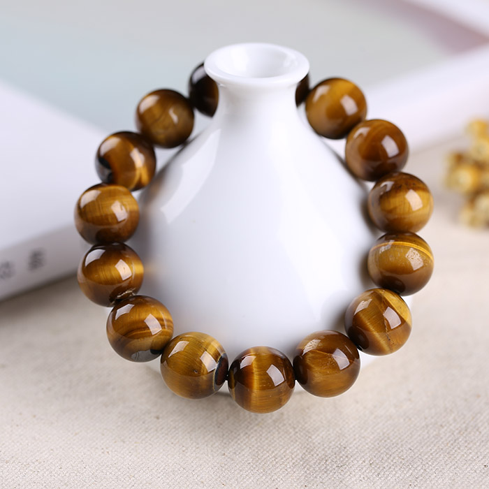 Unisex Natural Tiger Eye Stone Beads Bracelet / Stress Relief Healing Chakra Yoga Bracelet / Wealth and Good Luck Bracelet