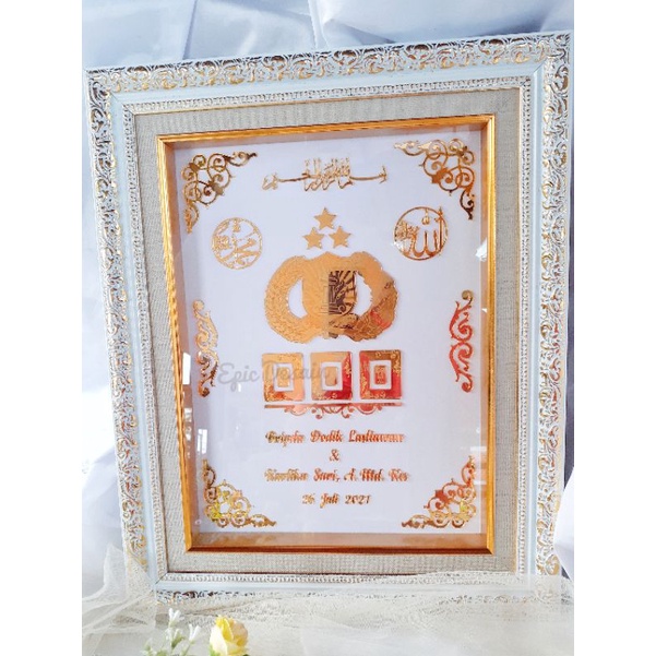Mahar Bingkai Lambang Polri / Mahar Akrilik Gold/ Mahar Miror Akrilik Gold
