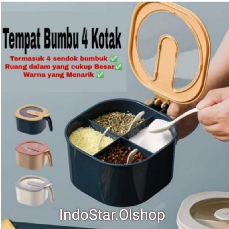 Kotak Bumbu Dapur 4 in 1 Tempat Bumbu Dapur Set/Wadah Bumbu⭐ IndoStar