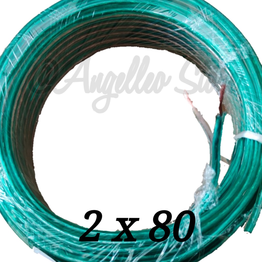Kabel Listrik Transparan 2X80~Kabel Transparan 2X80~Kabel Audio~Serabut~2X80~Meteran