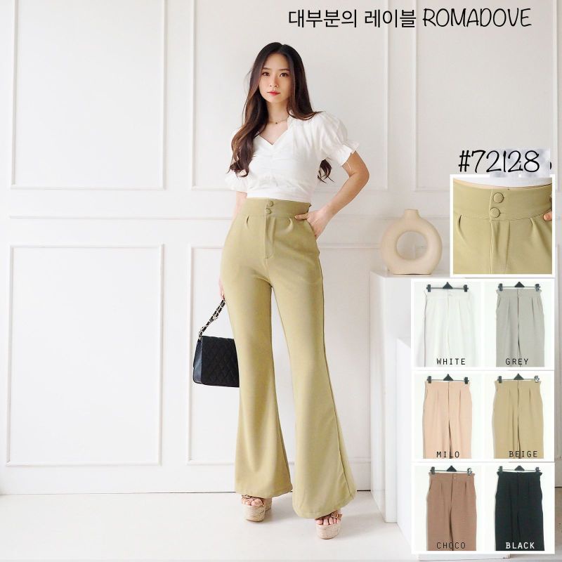 Celana Cutbray Highwaist Romadove by Most Label Beige