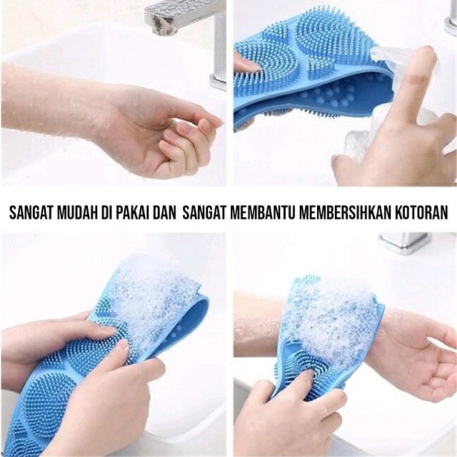 Sikat / Penggosok Punggung Badan Silikon Back Scrubber Silicone Mandi 2 Sisi