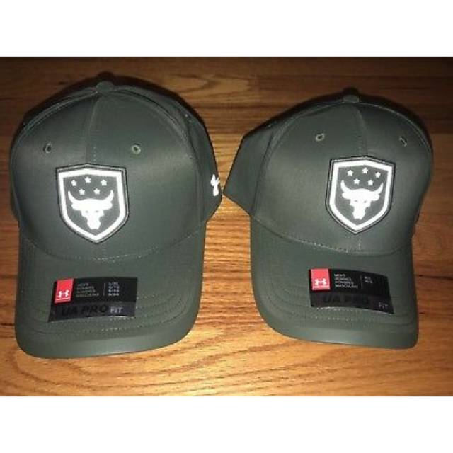 Topi Under Armour Project Rock Threadborne Hat (Hijau / Putih) UA WWE Bull - L / XL