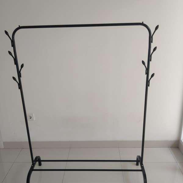 Windproof Clothes Stand Hanger Gantungan Baju Single - Dengan Gantungan Topi Qj 426