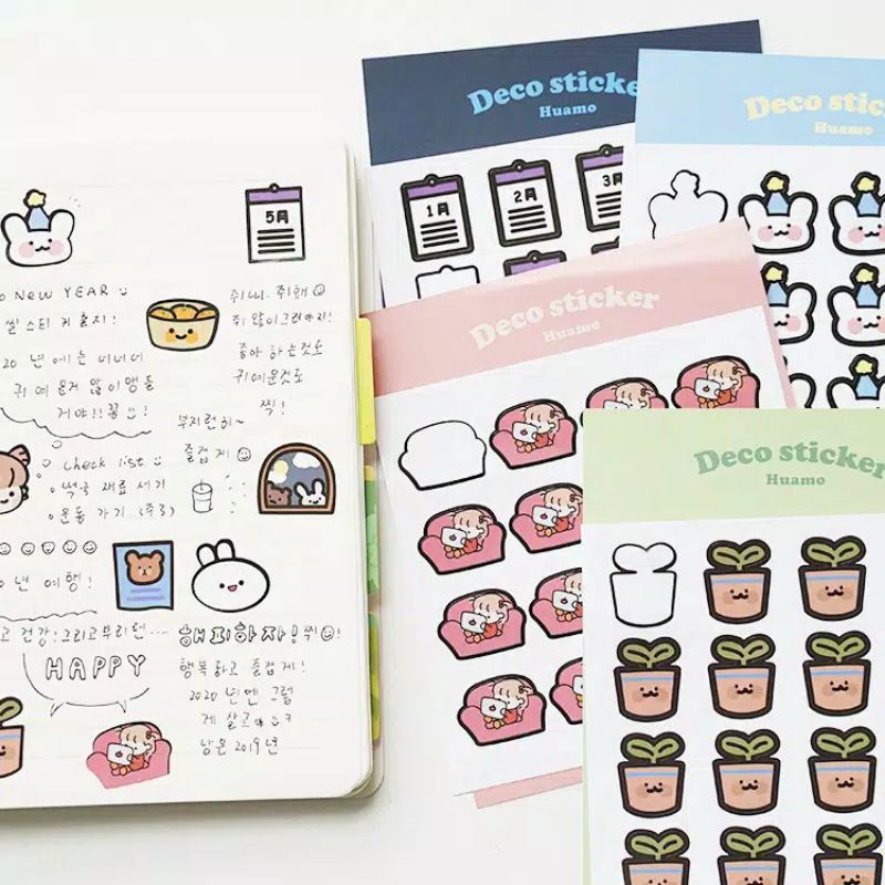 

(2pcs)stiker gaya korea diy gadis kecil lucu/sticker label segel scrapbook diary