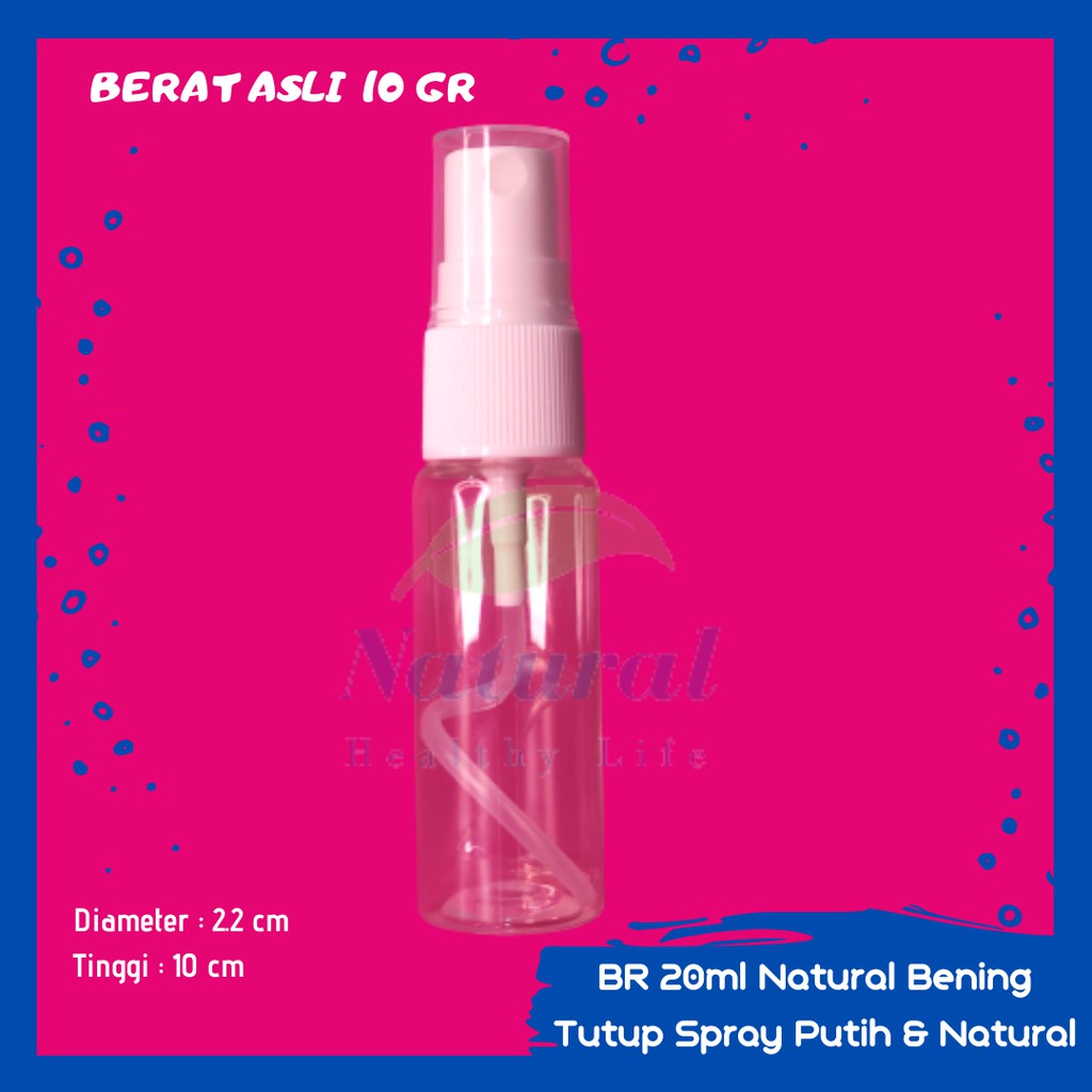 Botol 60ml Natural Spray Putih Neck 18 Bahan PET