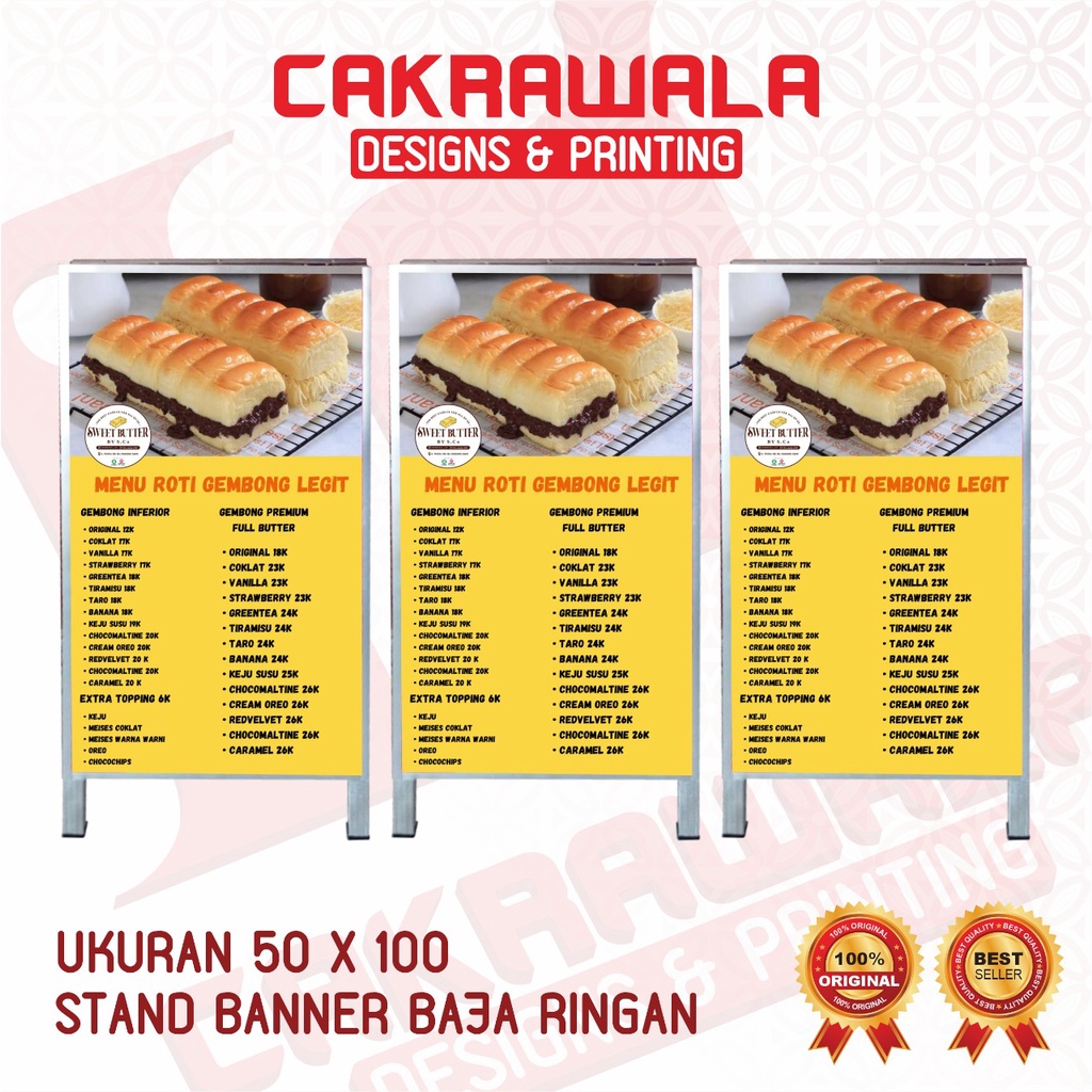 STAND BANNER  BAJA RINGAN ROTI - STANDING BANNER HOLLOW BAJA RINGAN UKURAN 50 X 100