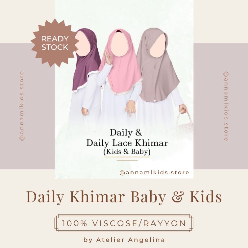 Daily Khimar Baby Kids Jilbab Hijab Kerudung Anak by Atelier Angelina