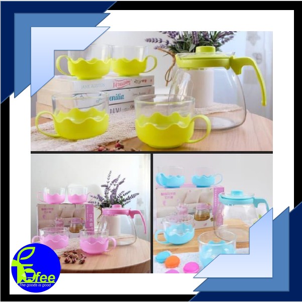 [IMPORT] - Set Teapot Cantik 5in1 Bahan Kaca