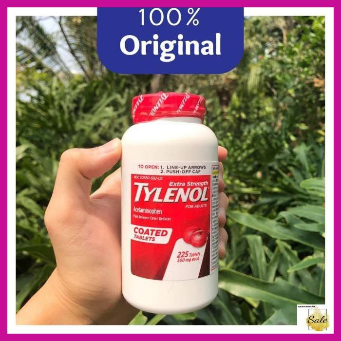 KEPALADEMAM- TYLENOL EXTRA STRENGTH 25 TABLET @500MG - PAIN & FEVER RELIEF ORIGINAL -KESEHATAN.