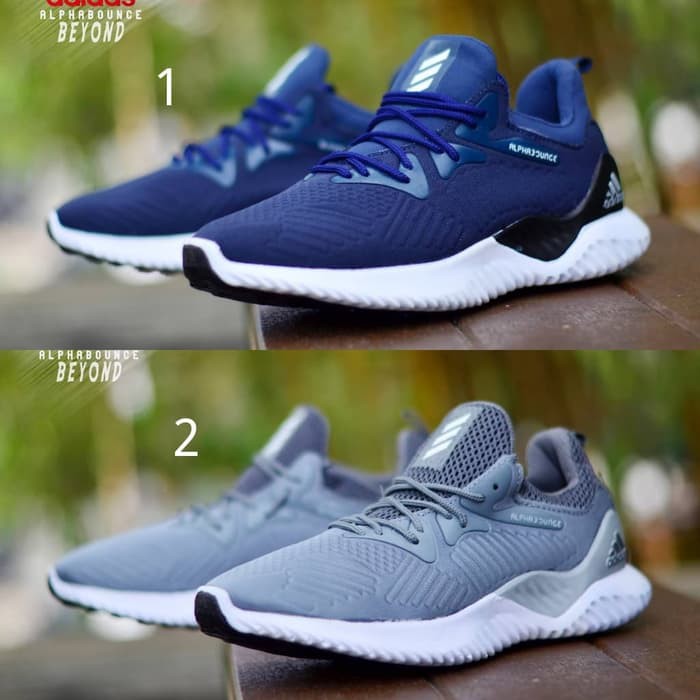 ASLI IMPORT SEPATU olahraga RUNNING PRIA ADIDAS ALPHABOUNCE SPORT jogging lari kuliah kerja kantor k