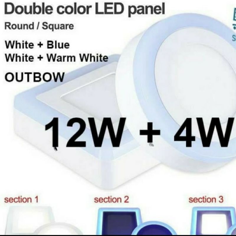 Led panel Outbow 12w 2 warna (12+4w). Downlight ob tempel plavon 12w