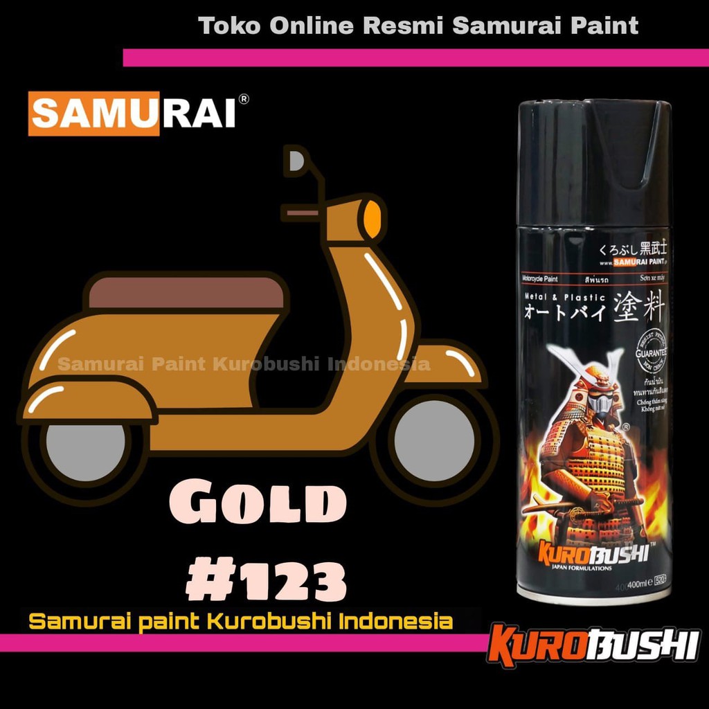 Samurai Paint GOLD 123 Warna Standar Emas Cat Semprot Aerosol Samurai