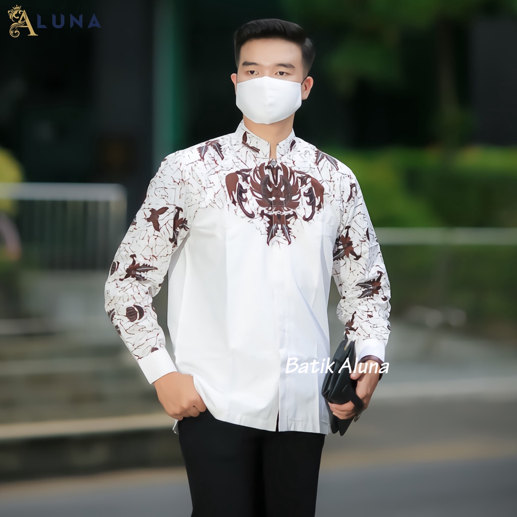 Exclusive Baju Koko Pria Dewasa Motif Batik Aluna Kurta Pakistan Baju Muslim Lengan Panjang Terbaru Good Quality Katun Premium MBA 001