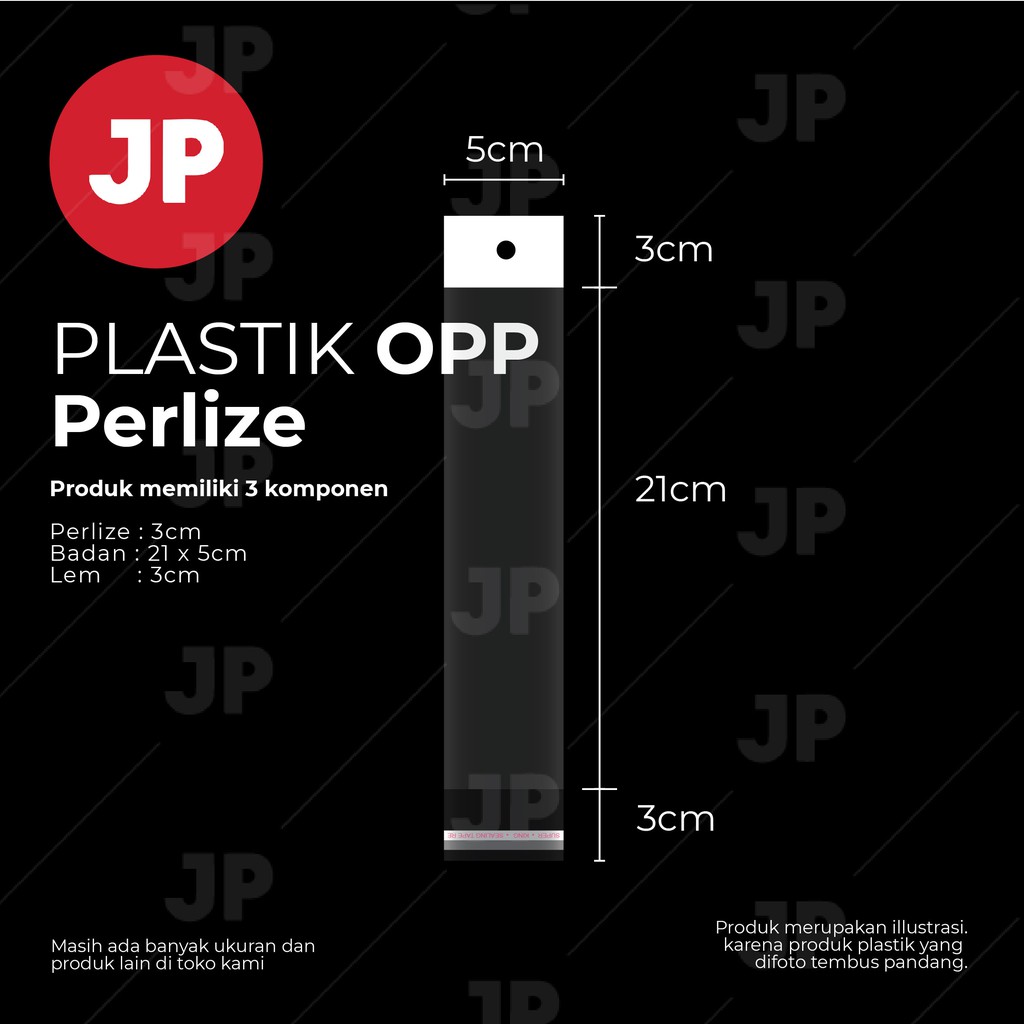 Plastik OPP Perlize Uk 5x21x3cm(Perlize) +3cm (LEM) 1Pack/100pcs