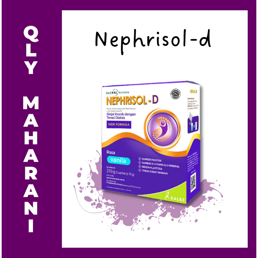 

Nephrisol-d Nutrisi untuk memenuhi kebutuhan gizi pada pasien ginjal kronik tahap dialisis