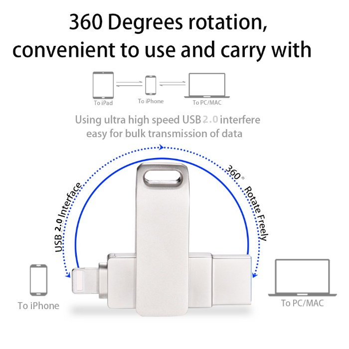 Kingston Usb Flash Drive Otg 2 in 1 1 Untuk iPhone / Laptop