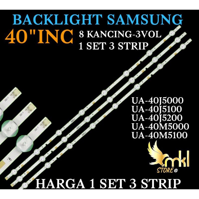 BACKLIGHT TVLED SAMSUNG 40" INC 40J5000-40J5100-40J5200-40M5000-40M5100