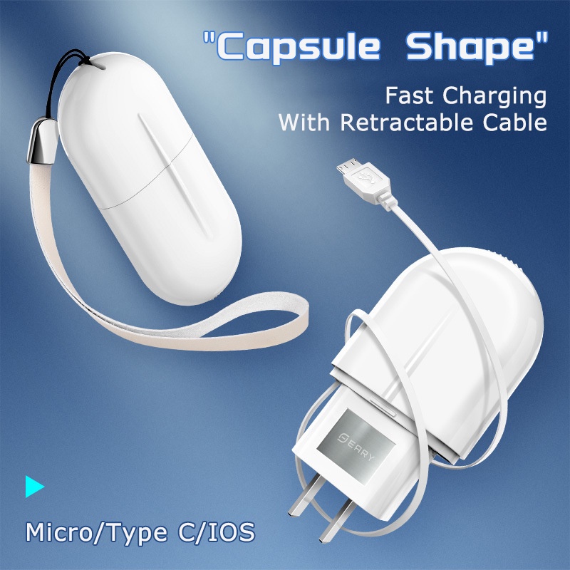 Kabel Data / Charger USB Fast Charging Multi in One Retractable Portable