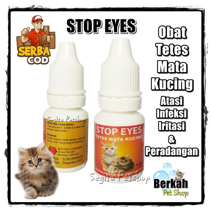 OBAT KUCING SAKIT MATA TETES BELEKAN MERAH KITTEN STOP EYES - UKURAN 10 ML