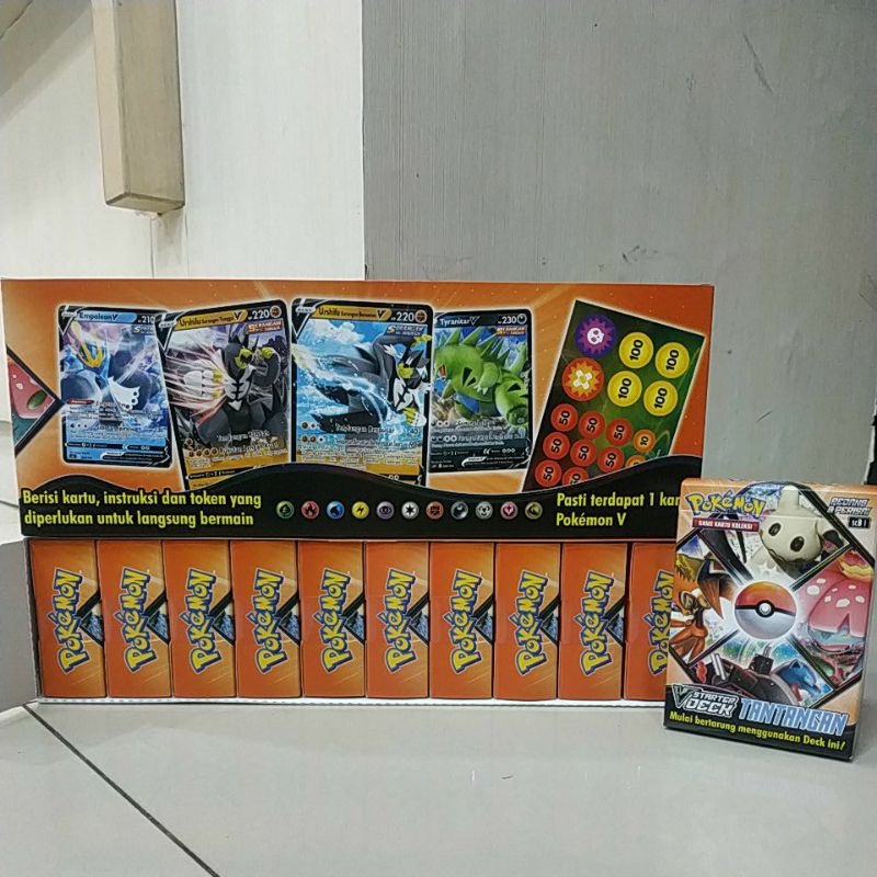 Kartu Pokemon TCG 1 box 10 pack Seri 8 V Starter Deck Tantangan SCB1 Pedang Perisai Vmax Koleksi