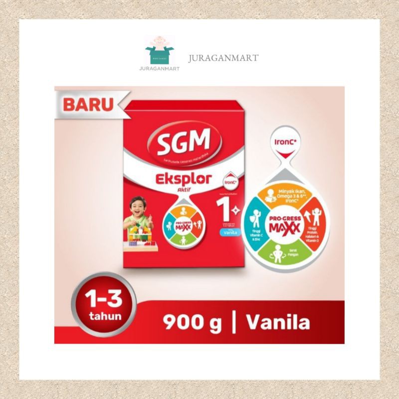 

SGM Eksplor 1+ Vanila ProGress Maxx Susu Pertumbuhan Anak Box Ekonomis 0.9Kg Ekstra | Juraganmart