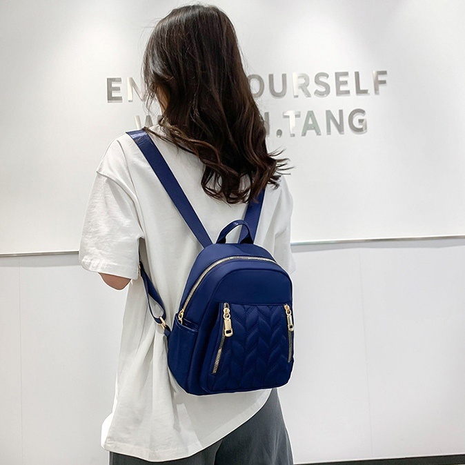 TAS RANSEL WANITA BACKPACK CEWEK ANTI AIR NAVY TA589N1 KANLAYA IMPORT KOREA REMAJA GENDONG PUNGGUNG SEKOLAH KULIAH KERJA KEKINIAN MURAH PREMIUM BATAM