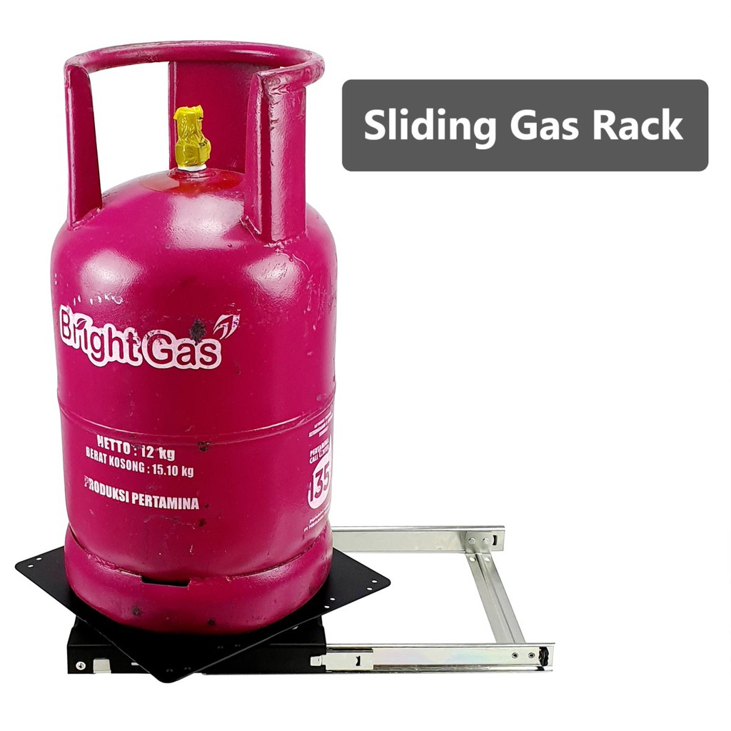 SLIDING GAS RACK KOMPOR GAS LPG RODA GAS TEMPAT GAS PERLENGKAPAN KOMPOR GAS RAK DAPUR PENYIMPANAN