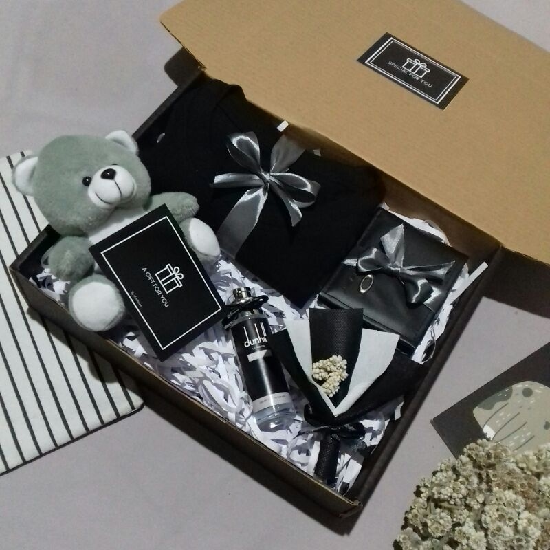 HAMPERS COWOK CEWEK GIFT BOX PREMIUM BLACK SERIES COWOK CEWEK KADO ULANG TAHUN KADO WISUDA