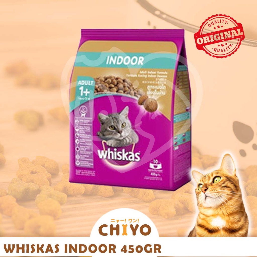 MAKANAN KUCING WHISKAS HAIRBALL CONTROL INDOOR 450 GR ( CAT FOOD )