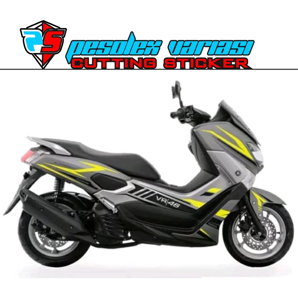STRIPING CUTTING STICKER NMAX motor abu-abu sticker black yellow#1