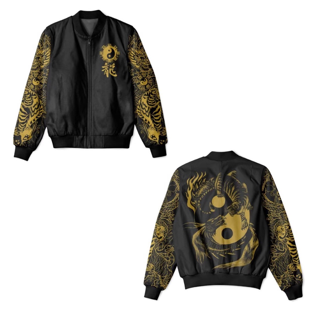 PDS JAKET SUKAJAN YINYANG GOLD / JAKET VARSITY MOTIF JEPANG