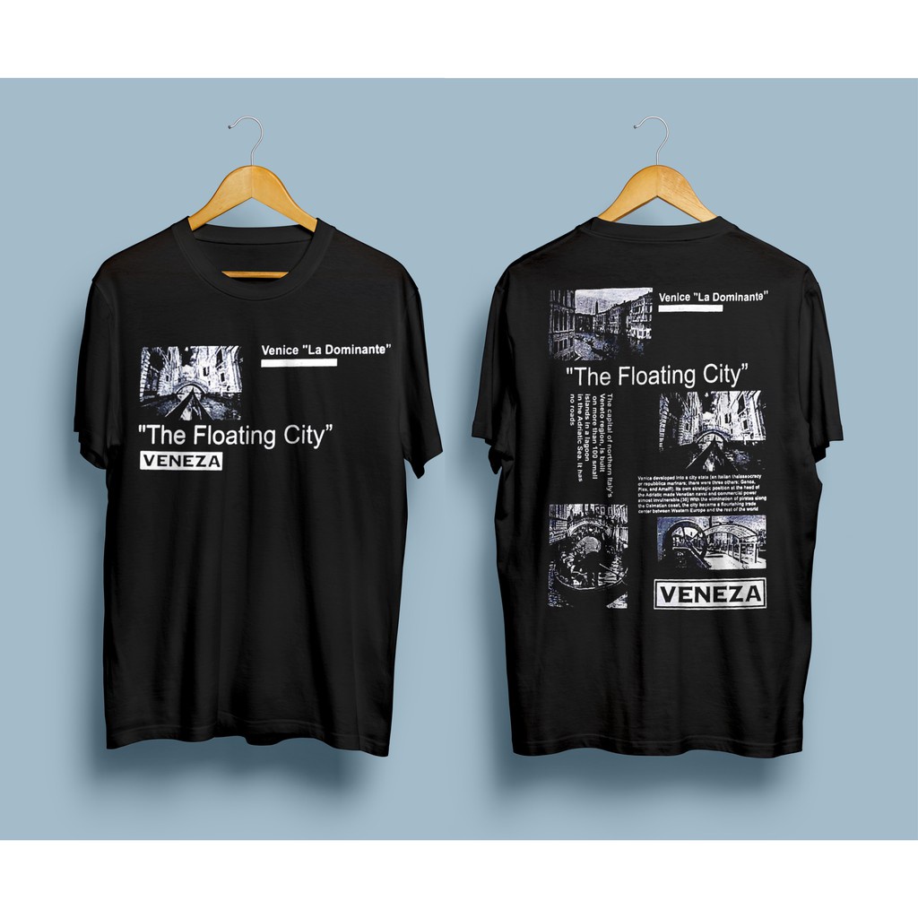 OKLEY.STORE - BAJU KAOS DISTRO VENEZA // T-SHIRT PRIA//KAOS DISTRO BANDUNG THE FLOATING CITY VENEZA 