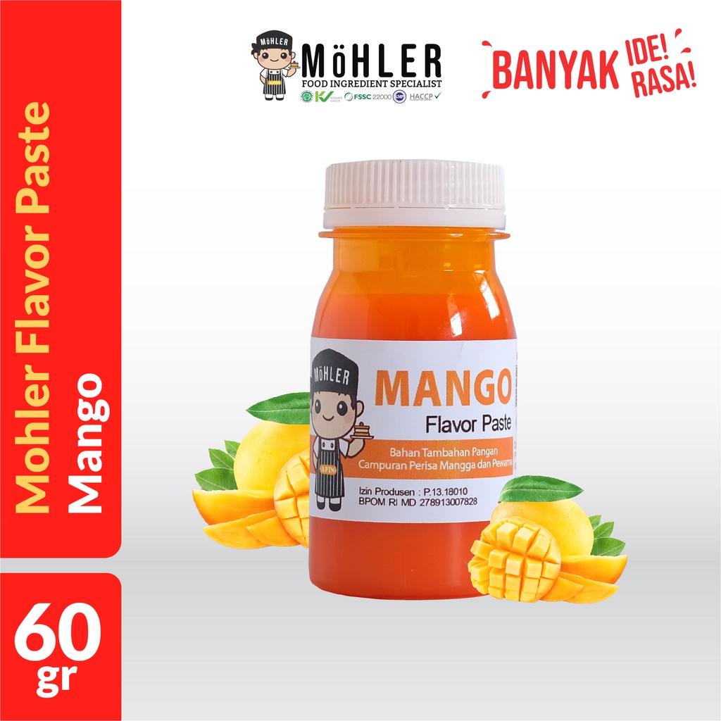 MOHLER Pasta perisa pewarna MANGGA / MANGO (KLIK KOMBO HEMAT UNTUK BELI 1 GRATIS 1)