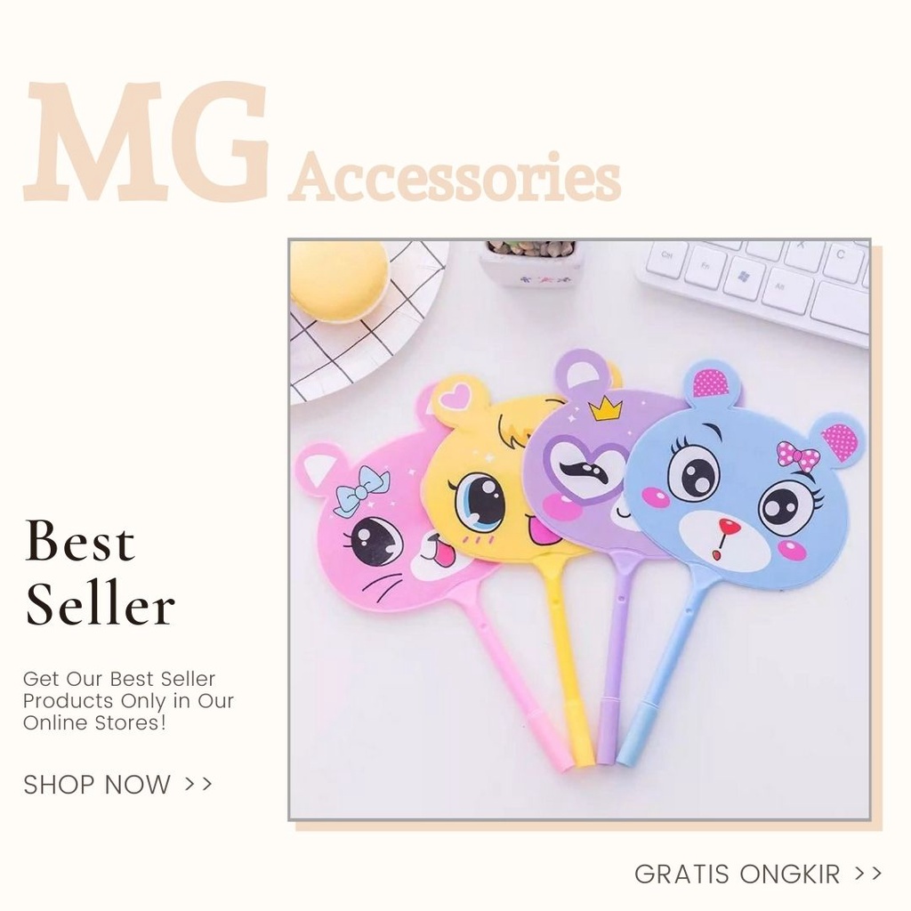 

Mgaccessories - Pulpen Pena Kipas Motif Lucu Pena Motif Buah Animal Pulpen Kipas Karakter Pena Kipas
