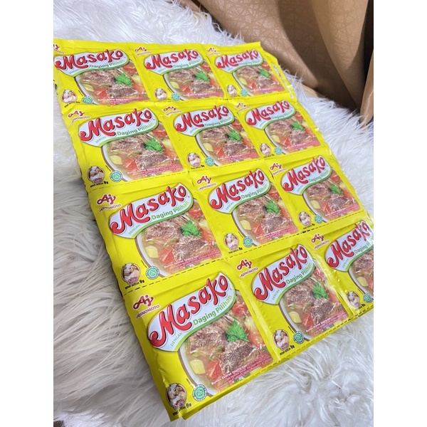 

masako rasa daging sapi 1 renceng isi 12 sachet