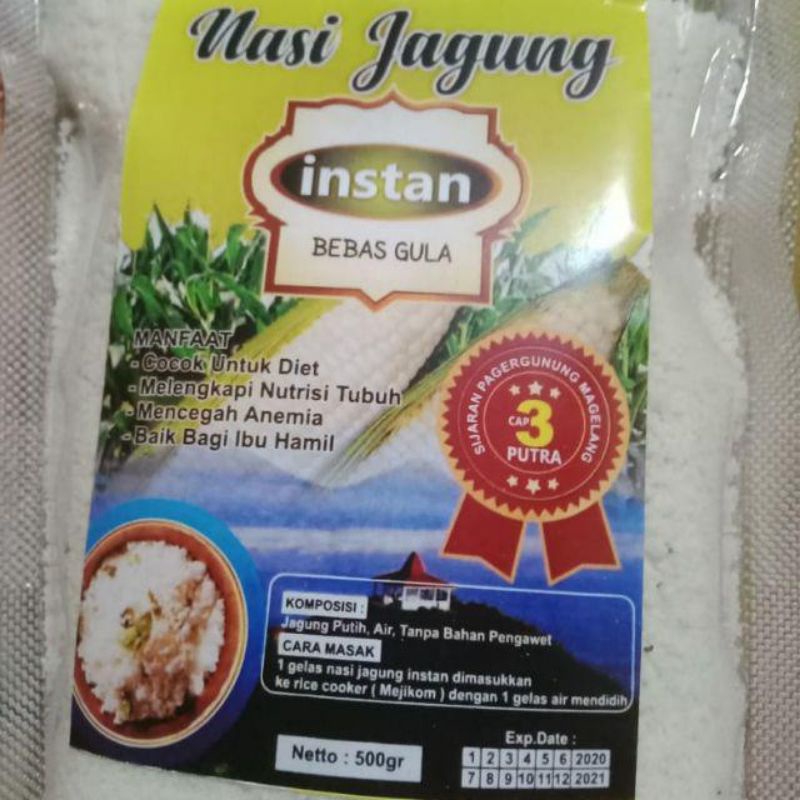 

Nasi Jagung Instan Alami tanpa pengawet