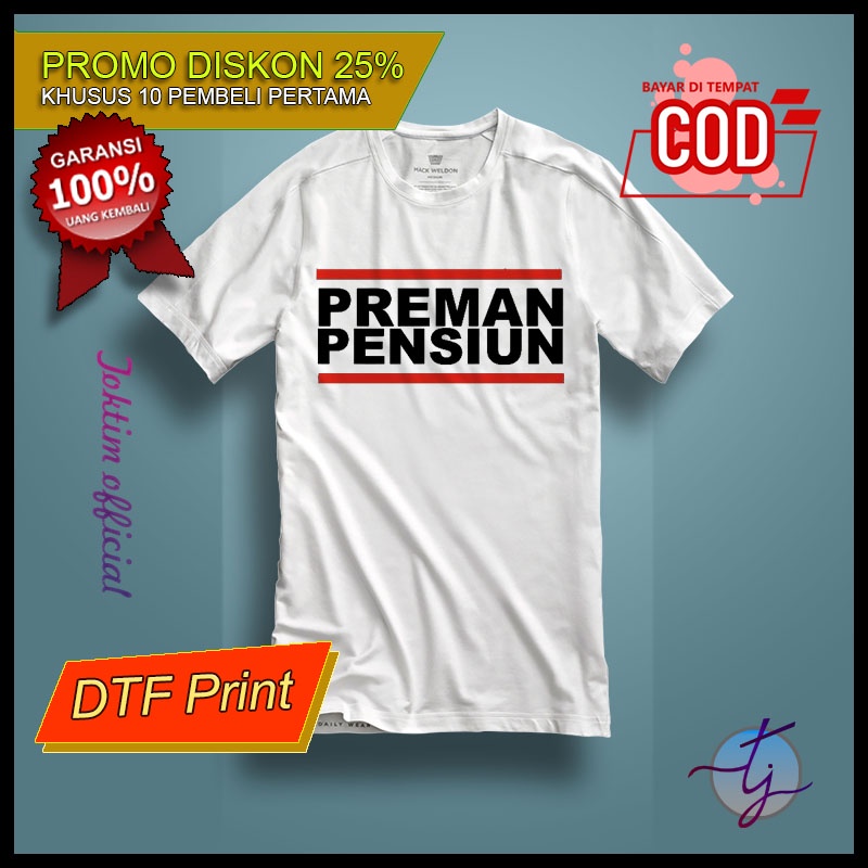 Kaos Pria PREMAN PENSIUN Original Cotton Combed Sablon DTF Print Jumbo