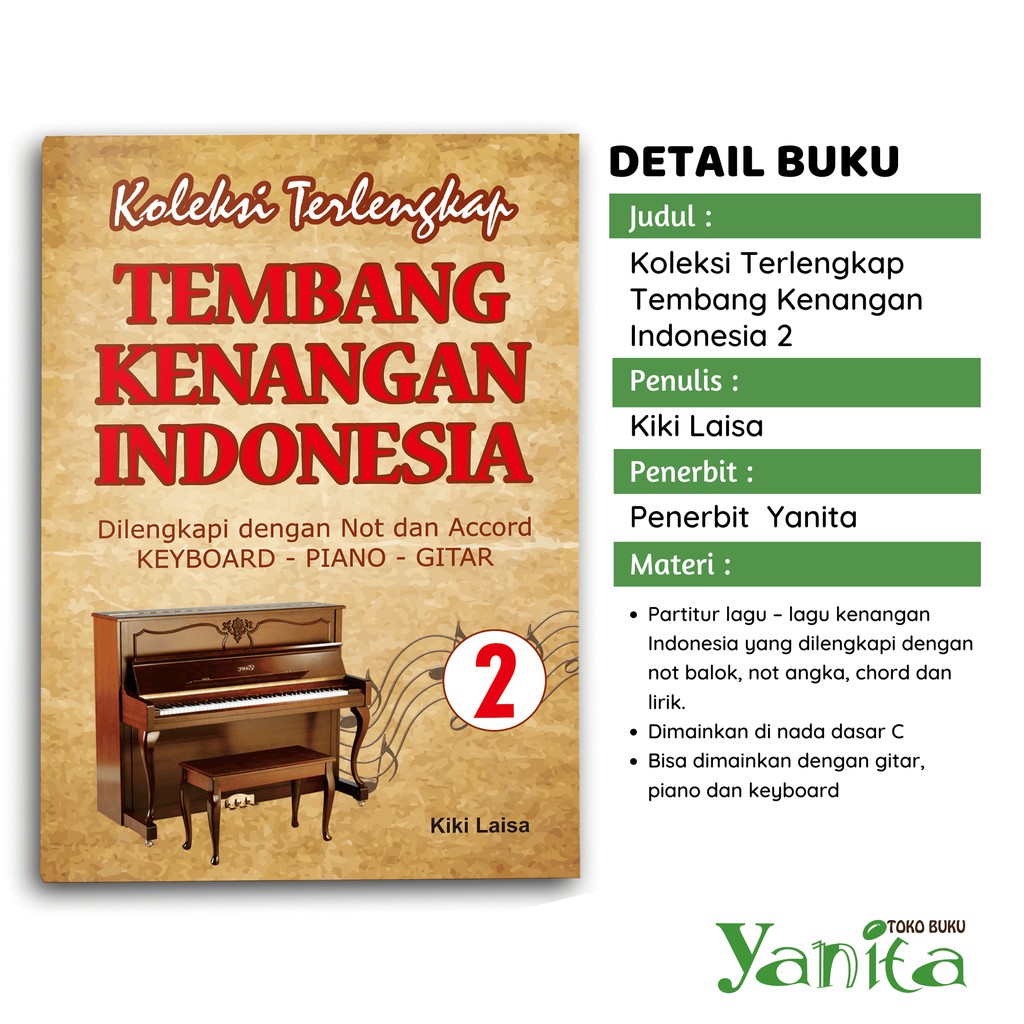 Yanita Buku Musik &amp; Lagu Koleksi Terlengkap Tembang Kenangan Indonesia 2