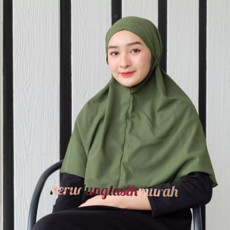 (DM) bergo mariyam diamond italyano bergo polos terlaris nonpet hijab instan