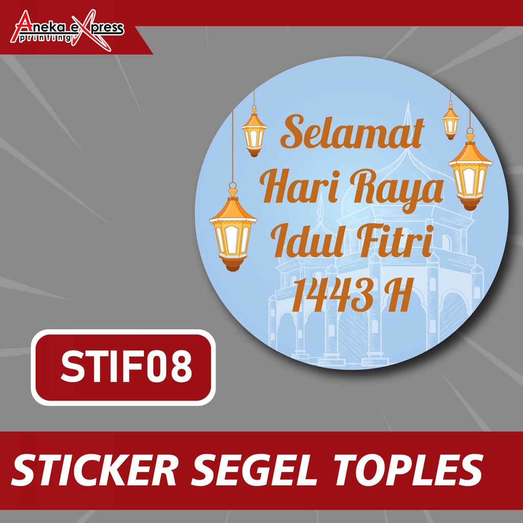 Stiker Toples | Stiker Lebaran Idul Fitri | Sticker Bulat | Stiker Kemasan Parcel | Sticker Hampers-STIF08